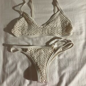 Posh Cream Crochet Bikini Set